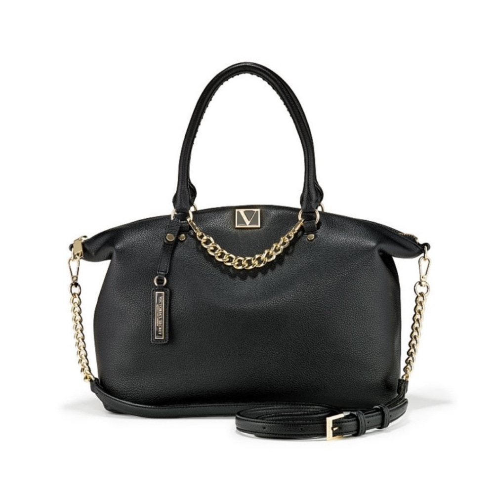 Victoria’s Secret Black Slouchy Satchel Purse & Small Wallet Bundle NWT